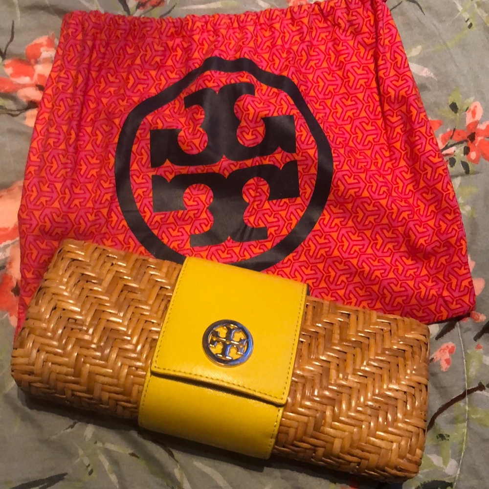 Tory Burch Straw Clutch with Dustbag